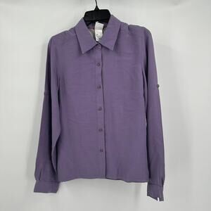 The North Face‎ Womens Button Up Top Size M Purple Hiking Outdoors Layering